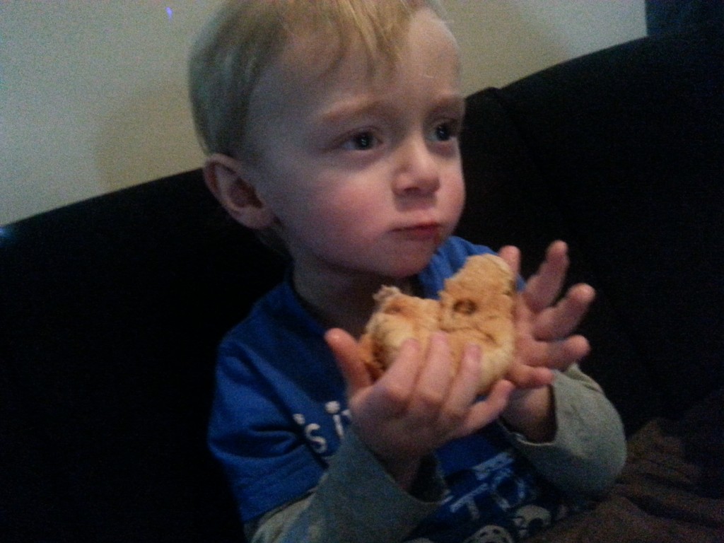 Eating a Hot Cross Bun